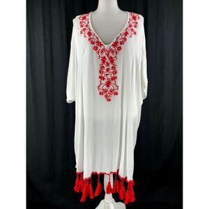 Show Me Your Mumu Embroidered  Mae Mu‎ W/ Tassels Casa Love Tunic Dress Top Sz M